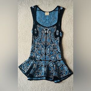 Ronny Kobo Paisley, peplum sleeveless sweater top. On trend!